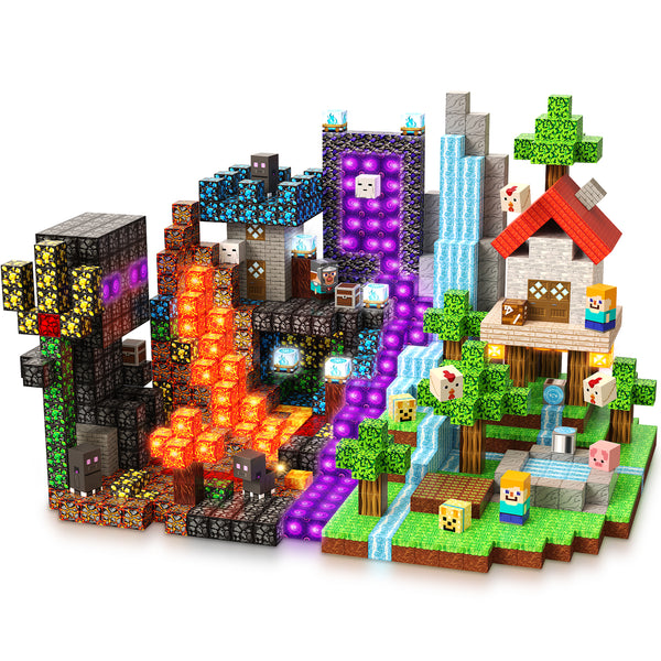 【Portal x Forest】Magnetic Tiles Building Blocks STEM Toys | 2025 Glowing Collection | 200 PCS | 0.8"