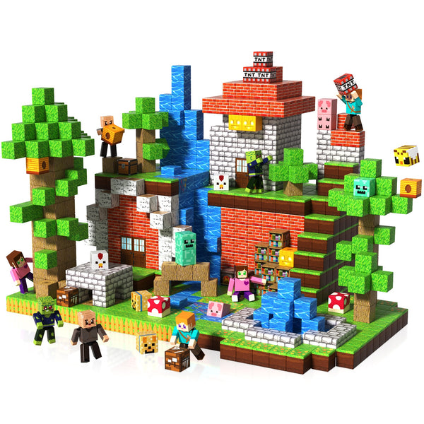 【Jungle Field】Magnetic Tiles Building Blocks STEM Toys | 2025 Littleman Collection | 150-200 PCS | 0.8"