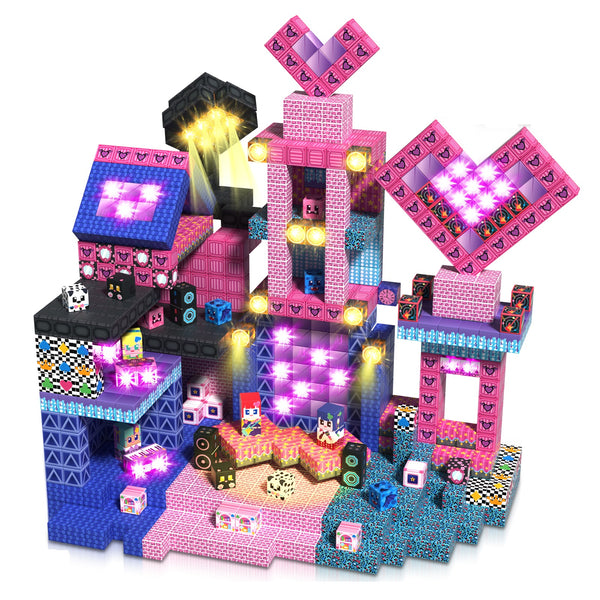 【Rock Band】Magnetic Tiles Building Blocks STEM Toys | 2025 Glowing Collection | 150 PCS | 0.8"