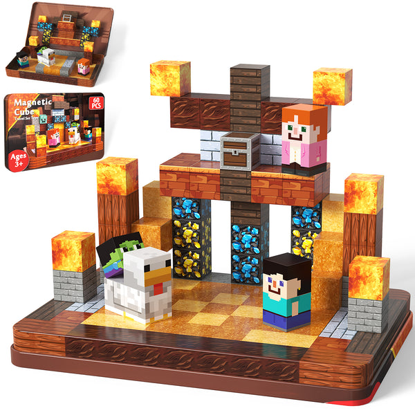 【Duel Arena】Magnetic Tiles Building Blocks STEM Toys | 2025 Portable Collection | 60 PCS | 0.8"