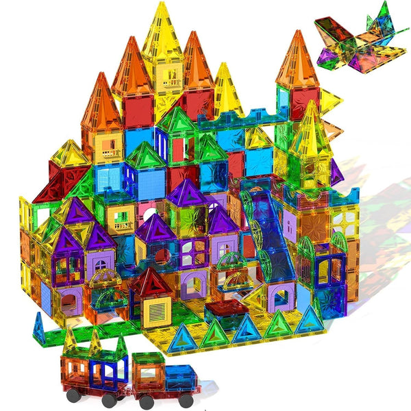 【Clear Plain】Magnetic Tiles Building Blocks STEM Toys | 2025 Tile Collection | 123 PCS | 3"