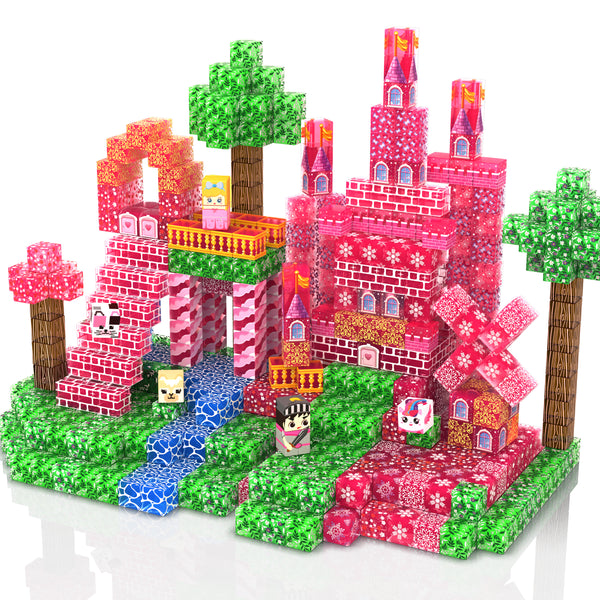 【Clear Pink】Magnetic Tiles Building Blocks STEM Toys - 2025 Castle Collection