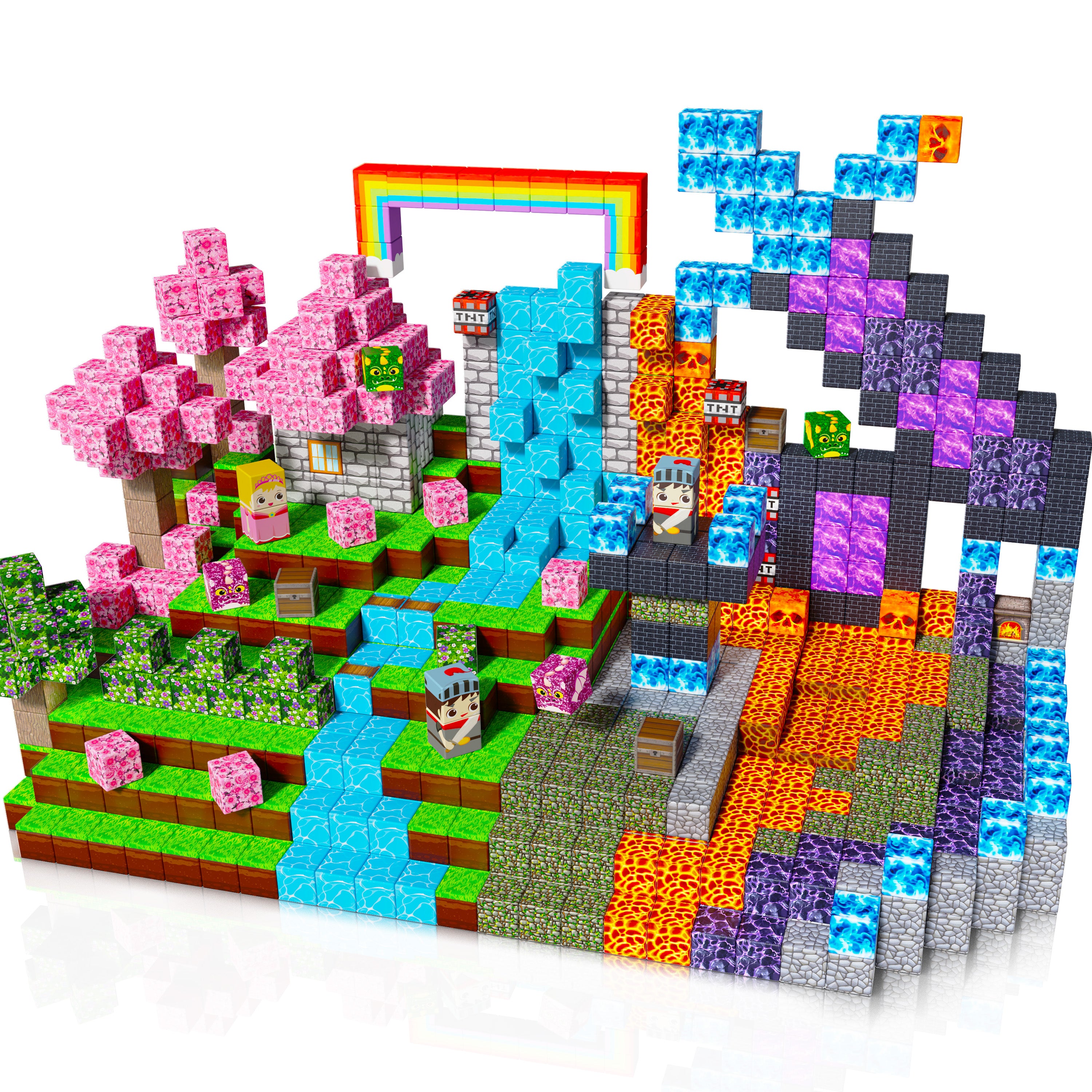 Pink x Dark】Magnetic Tiles Building Blocks STEM Toys | 2025