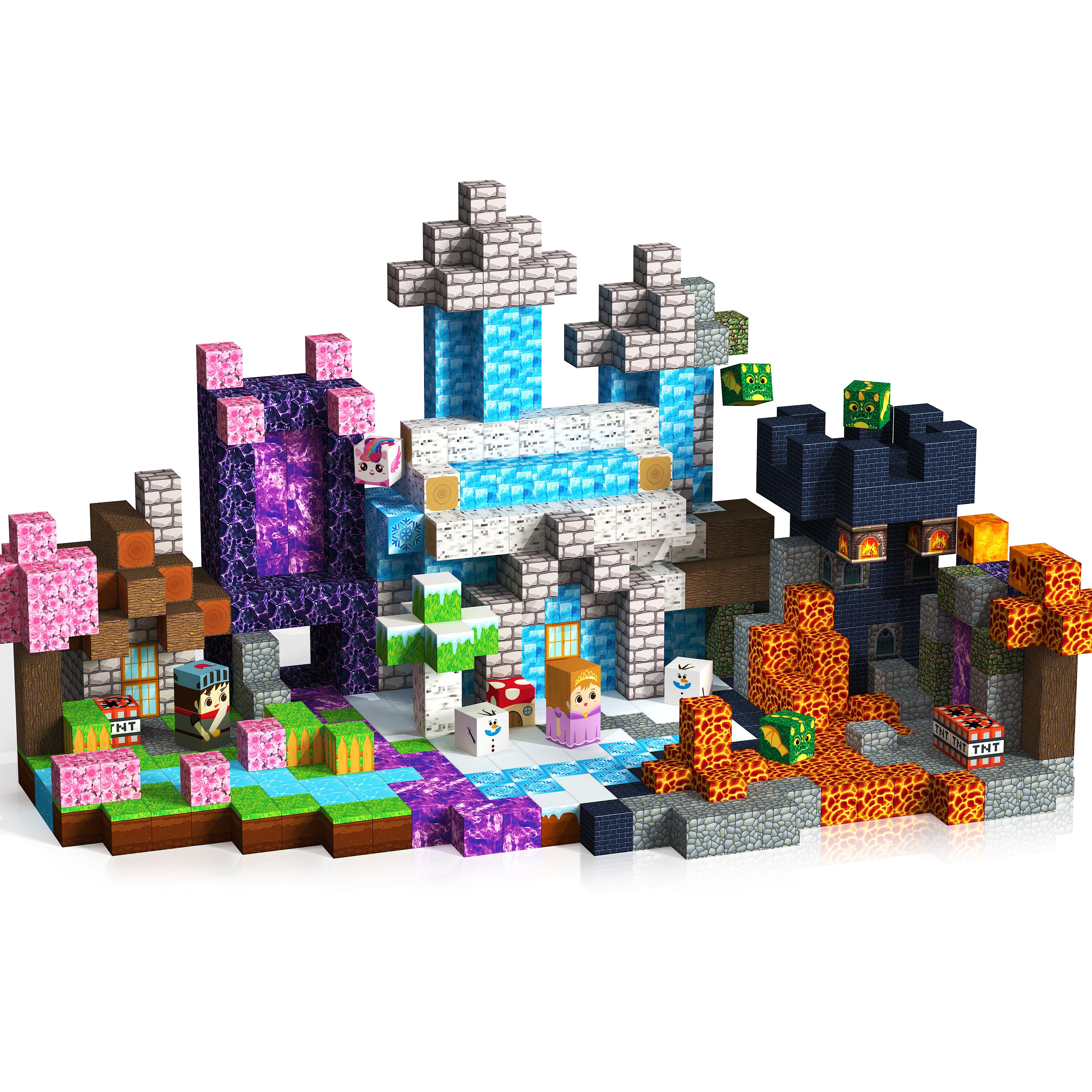 Forest x Glacier x Dark】Magnetic Tiles Building Blocks STEM Toys