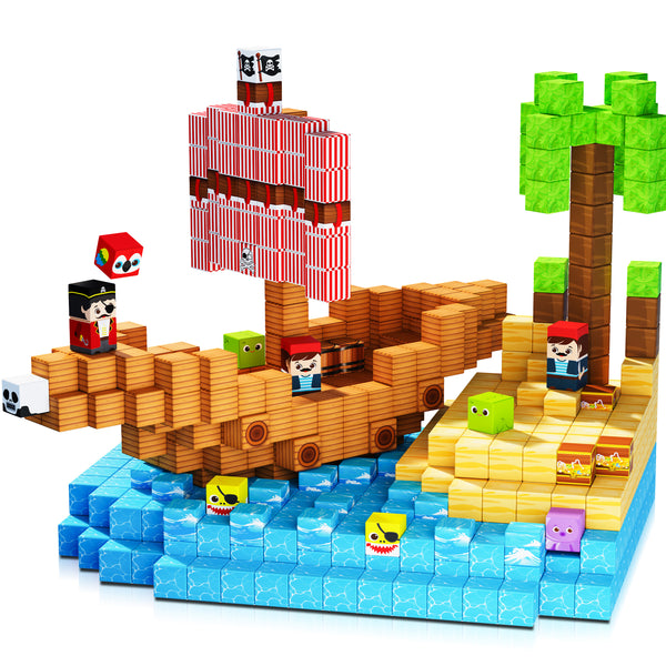 【Pirate Ship】Magnetic Tiles Building Blocks STEM Toys - 2025 Fiction Collection